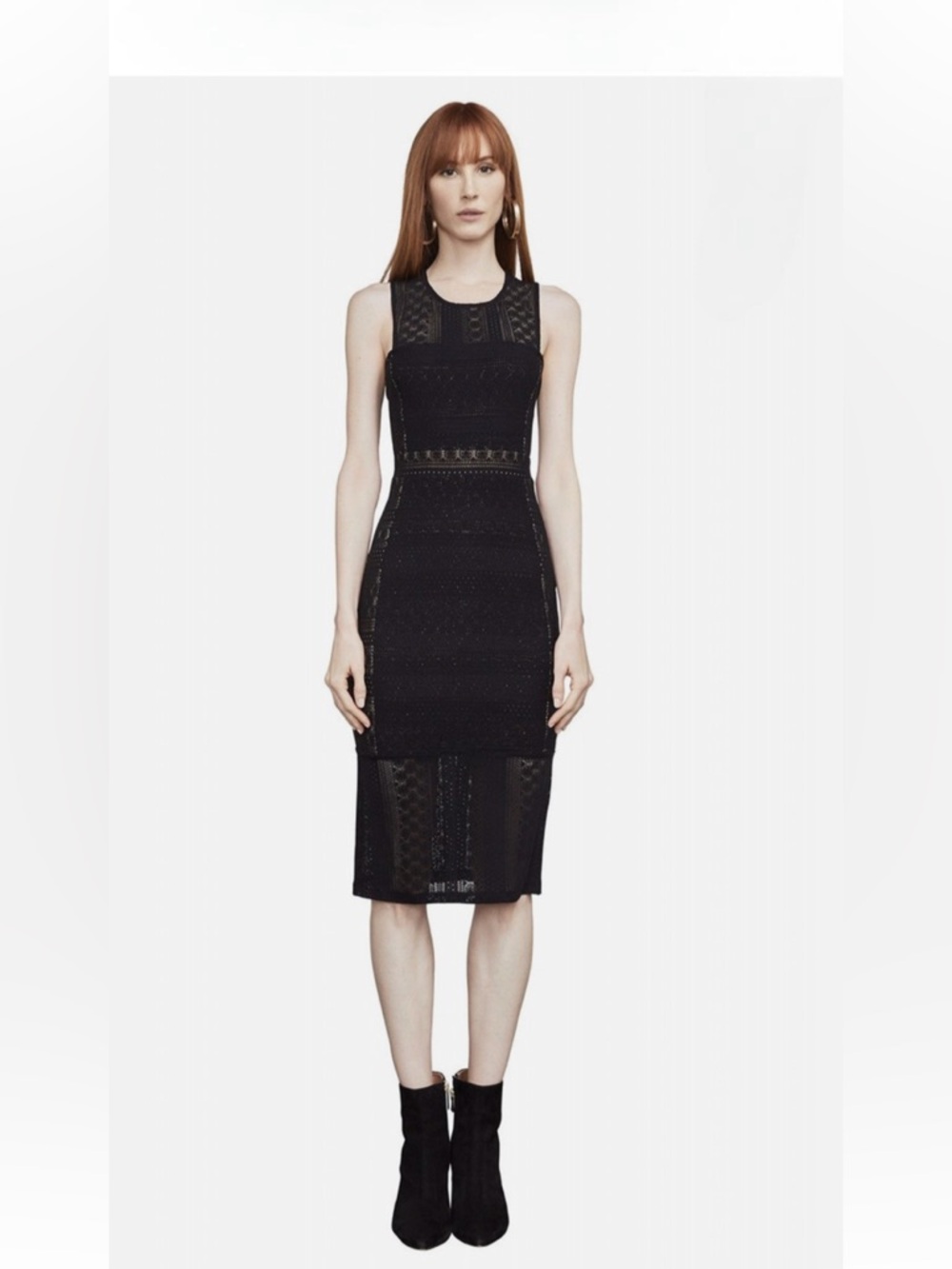 Bcbgmaxazria Black Sita Lace Sheath Cocktail Dress